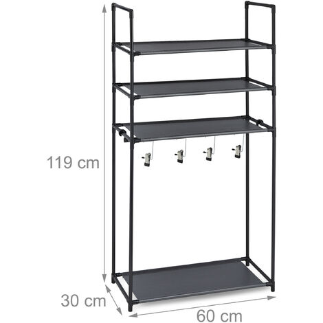 Relaxdays Scarpiera con Porta Stivali, 4 Ripiani, Scaffale Portascarpe, 13  Paia di Scarpe, 4 Ganci, da Ingresso, Bianco : : Casa e cucina