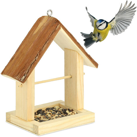Natural mangiatoia per uccelli selvatici in legno per esterno