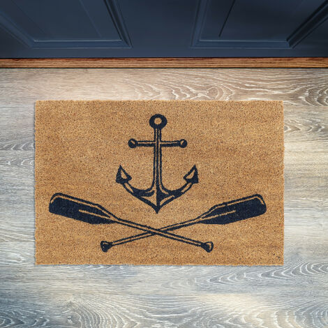 Relaxdays Zerbino Ingresso Esterno, Design Neve Natalizio, Fibra di Cocco, 60 x 40 cm, Tappetino