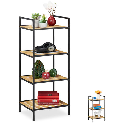 WOLTU 4-Tier Libreria Moderna da Terra 4 Ripiani Nero