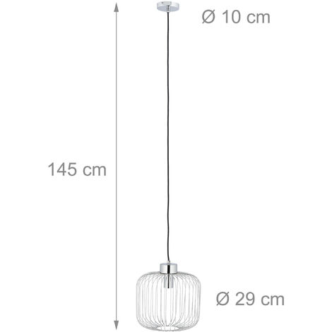 Relaxdays Lampadario a Sospensione, Paralume in Metallo, Design