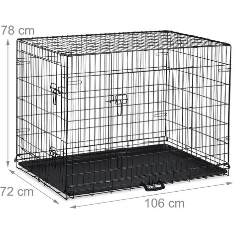 Relaxdays Gabbia per Cani 53,5x75x44 cm, Kennel Casa o Auto, Box