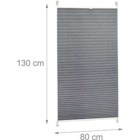 4x Tenda Plissettata a Rullo, 80x130 cm Montaggio con Clip Adesive, per  Interni, Grigia Traslucida