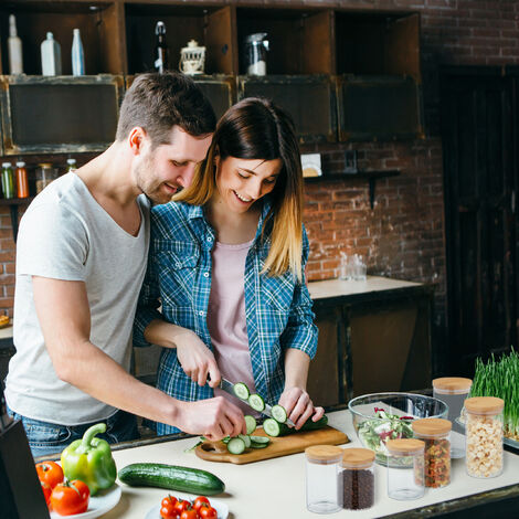 Set 2 Barattoli Vetro 3.9L Con Coperchio - Ermetici Per Alimenti, Biscotti, Caramelle - Myiosus - Foto 6