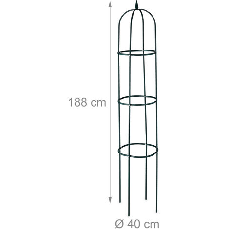 Set 2 Obelischi Per Rampicanti Relaxdays – Traliccio In Metallo 70cm – Supporto Per Rose E Edera – Nero
