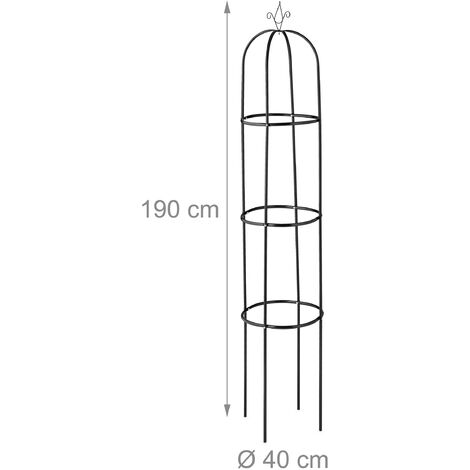 Obelisco Per Piante Rampicanti In Metallo Verde | Supporto Per Rose, Edera E Viticci | Altezza 190 Cm - Ideale Giardino E Balcone - Foto 14