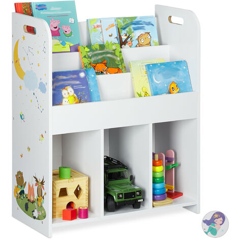 Relaxdays Scaffale per Bambini, 6 Scatole Porta Giochi, Motivo