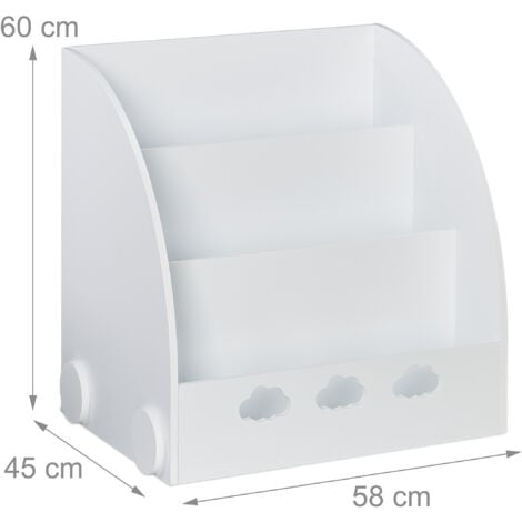 Libreria Bambini Con 3 Ripiani - Bianco, 73x30x80 Cm, Regolabile - Foto 7