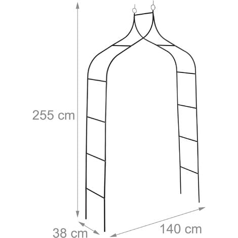 Relaxdays Arco per Rampicanti da Giardino, Sostegno in Ferro per