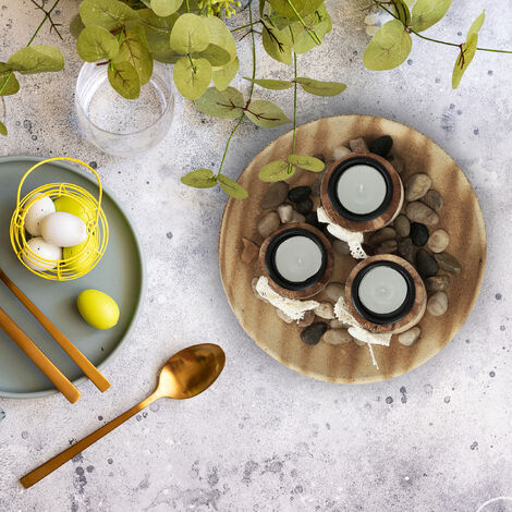 Portacandele in Vetro, Argento e Legno | VarottoStore