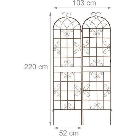 Relaxdays Grigliati Per Rampicanti Set Da Supporti In Metallo Per Piante Tralicci A Incastro