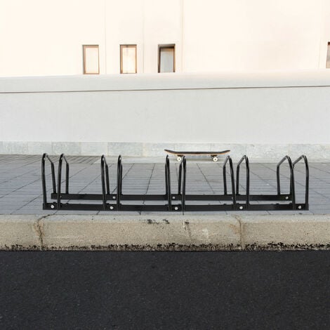 Portabici Da Terra Relaxdays Per 2 Biciclette - Supporto In Acciaio Zincato, Per E-Bike E MTB, Fissaggio A Terra