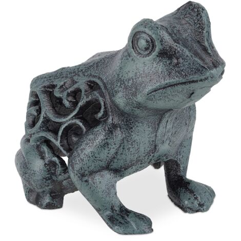 Statua Gru Da Giardino Relaxdays - Ghisa Verde, 72x32x22 Cm, Resistente Alle Intemperie - Foto 8