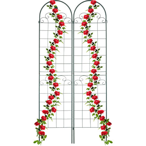 Relaxdays Supporto per Piante Rampicanti, Set 2 Tralicci per Rose ed
