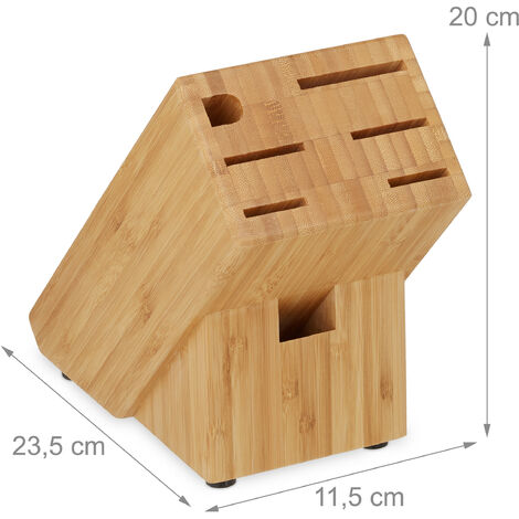 Portacoltelli Da Cassetto In Bambù Relaxdays - Per 16 Coltelli E Acciaino | Organizer Cucina 43x29x5 Cm - Foto 3