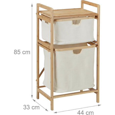 VESTIAMO CASA - Mobiletto Portabiancheria 3 Scomparti Linea Bamboo H96 – On Line Happy Casa Store - Foto 7