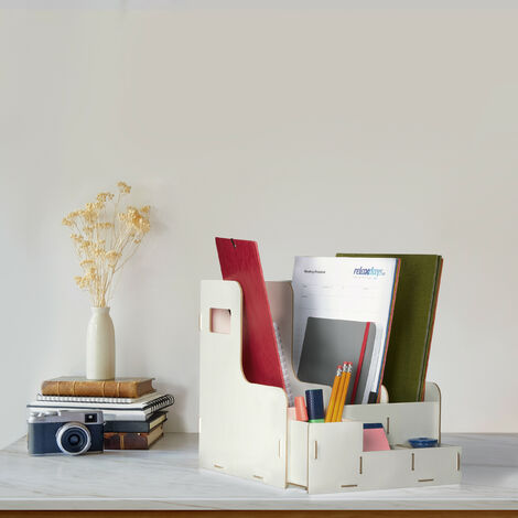 Relaxdays Portadocumenti, 3 Cassetti Documenti DIN A4 27x24x31,5 cm Desk  Organizer Portariviste Ufficio e Scuola