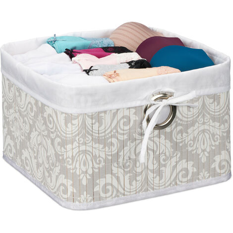 Relaxdays Cestini Portaoggetti, Set da 3, Intrecciati Ipilabili