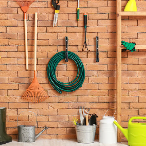 Ganci Appendi Attrezzi Da Giardino | Set 20 Pezzi | Per Scope, Pale, Rastrelli | Nero/argento, Regge 3 Kg