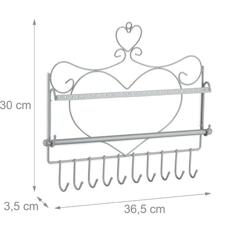 1 Supporto Per Esposizione Di Gioielli Organizer Per Orecchini, Ciondoli E  Braccialetti Con Basetta In Legno, Portagioie Con Ripiano Per Orecchini,  Nero