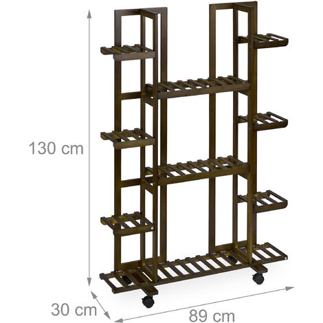 Relaxdays Scaffale Portafiori in Bambù, 8 Ripiani Porta Piante