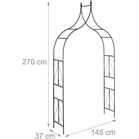 Relaxdays Arco per Rampicanti da Giardino, Sostegno in Ferro per