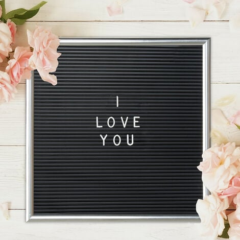 2x Letter Board con Struttura in Legno, 145 Lettere, Numeri e Caratteri  Speciali per Lavagna, 30x30