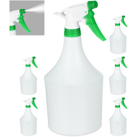 6x Bottiglie Spray, Set, Erogazione Regolabile, 1 Litro, Vaporizzatore, Nebulizzatore  Piante, Verde