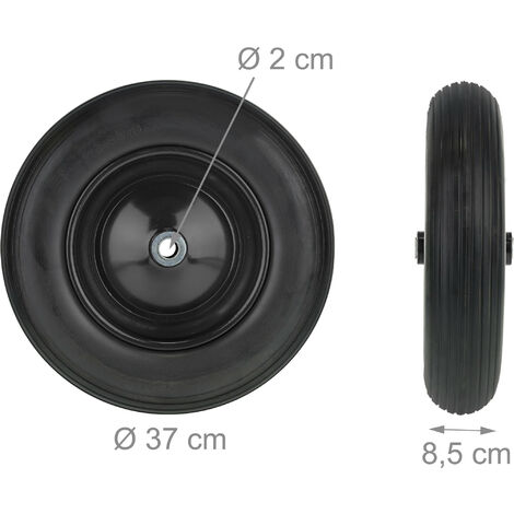 Ruota Per Carriola Relaxdays 3.50-8 - Gomma Piena Antiforatura, Cerchione Acciaio, Portata 100kg - Foto 3