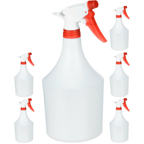 6x Bottiglie Spray, Set, Erogazione Regolabile, 1 Litro, Vaporizzatore, Nebulizzatore  Piante, Rosso