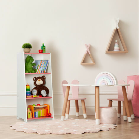 Relaxdays Scaffale per la Cameretta dei Bambini, Libreria per Libri e  Giocattoli, HxLxP: 88x40x30 cm, MDF,