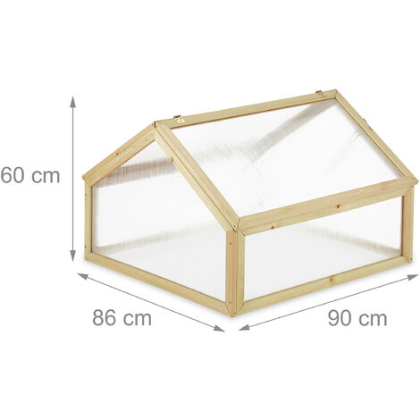 Relaxdays Serra in Legno da Terrazza, Legno e Policarbonato, HLP 120x36x36  cm, 3 Ripiani, Anta Magnetica, Nero