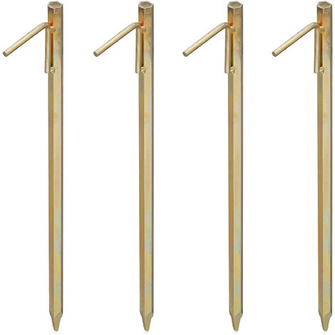 8x Picchetti XL, per Terreni Duri, 30,5 cm, Accessorio per Tende, da Piantare nel Terreno, Acciaio Galvanizzato, Oro | Leroy Merlin