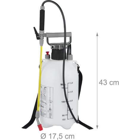 Relaxdays Spruzzatore a Pressione da 2 L, Ugello Regolabile, Nebulizzatore  Acqua e Diserbante, da Giardino, Bianco Nero