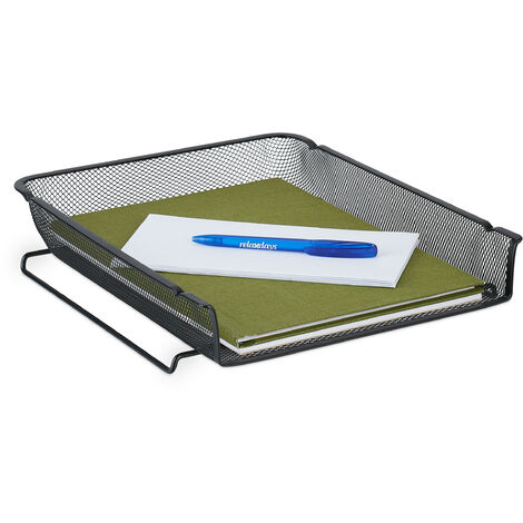 Set 3 Vaschette Portadocumenti In Metallo Bianco — Formato A4, Estraibili, Design A Griglia, Per Ufficio E Casa