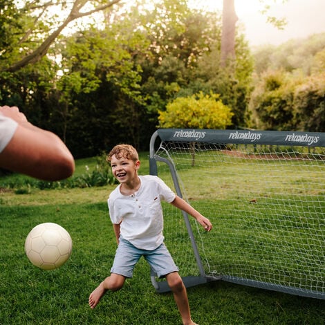 Relaxdays Porta da Calcio per il Giardino, per Adulti e Bambini, in  Metallo, con Rete, HLP