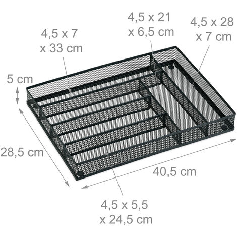 Portaposate Da Cassetto Relaxdays - Organizer Allungabile Nero