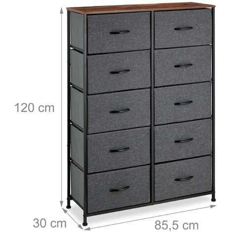 COSTWAY Cassettiera con 7 Cassetti, Organizer Moderno con Cassetti  Pieghevoli in Tessuto, Struttura in Acciaio, Ideale