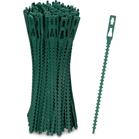 Relaxdays Set 200 Fascette Da Giardinaggio, Lunghe 17 Cm, In Plastica Per Pomodori E Piante Rampicanti Multiuso Verde 87247218