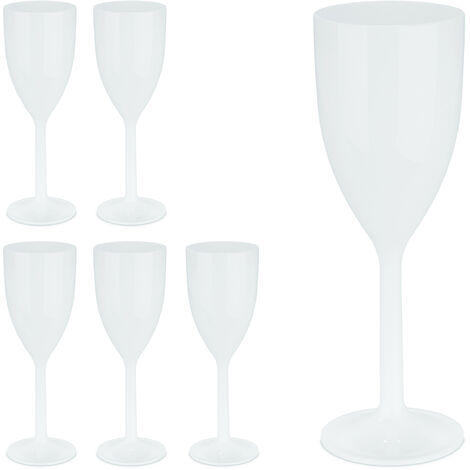 Relaxdays Calici in Plastica, Set da 6, Bicchieri Infrangibili e Riutilizzabili, Senza BPA, 400