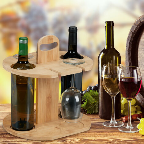 Portabottiglie in legno massello Portabottiglie per vino a parete Portabottiglie per vino e bicchieri da champagne Porta calici Portabottiglie per vino e bicchiere Organizzatore per bar di casa