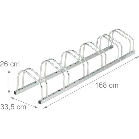 Relaxdays Portabici da Terra, Supporto per 6 Biciclette, per Ruote