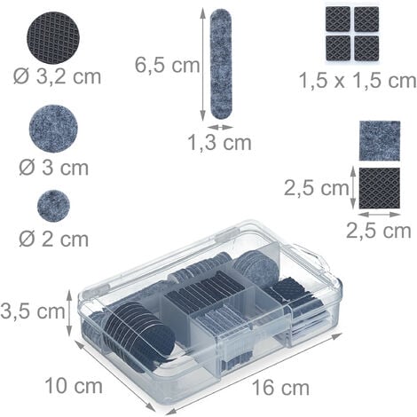 Relaxdays Set da 136 Feltrini per Sedie Antiscivolo, Gommini