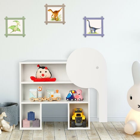 Relaxdays Scaffale Per Bambini Libreria Design Elefante Ripiani