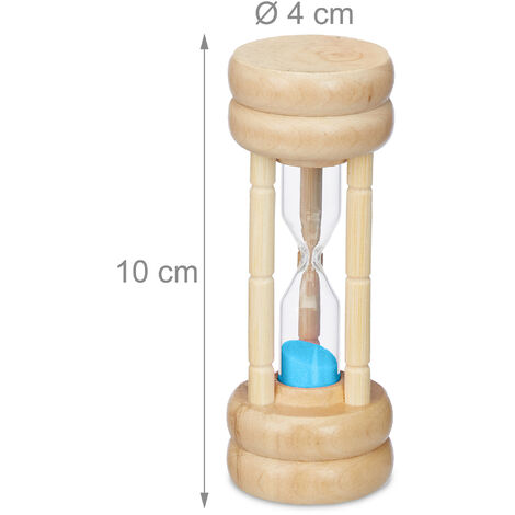 Clessidra 15 Minuti Relaxdays Set 4 Clessidre Timer Legno - 30sec, 1min, 3min, 5min - Colorate Per Bambini Clessidra 5 Minuti