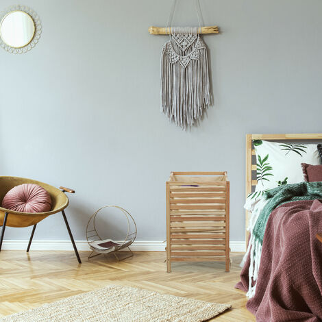 Panca Contenitore Bagno Pouf Portabiancheria Relaxdays In Legno