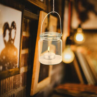 Set 24 Vasetti Portacandele In Vetro Con Manico - Ampolle Decorativo Per Interni Ed Esterni - Foto 2