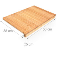 Tagliere In Bambù Relaxdays 45x35 Cm - Antibatterico, Con Scanalature E Bordo Antiscivolo - Foto 6