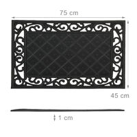 Zerbino In Gomma Relaxdays 45x75 Cm - Antiscivolo, Resistente, Motivo Floreale - Foto 5