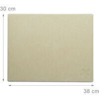 Relaxdays Pietra Refrattaria, Set per Pizza, Ollare Spessa 3 cm, Pala in  Legno, Cordierite Rettangolare, Colore